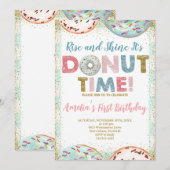 Rise and Shine het is Donut Time First Birthday Kaart (Voorkant / Achterkant)