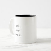 Rise and Shine Inspirational Coffee Mug Gift Tweekleurige Koffiemok (Voorkant links)