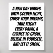 Rise and Shine Inspirerend minigedicht Poster (Voorkant)