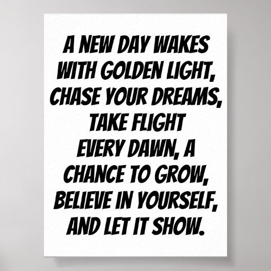 Rise and Shine Inspirerend minigedicht Poster (Voorkant)