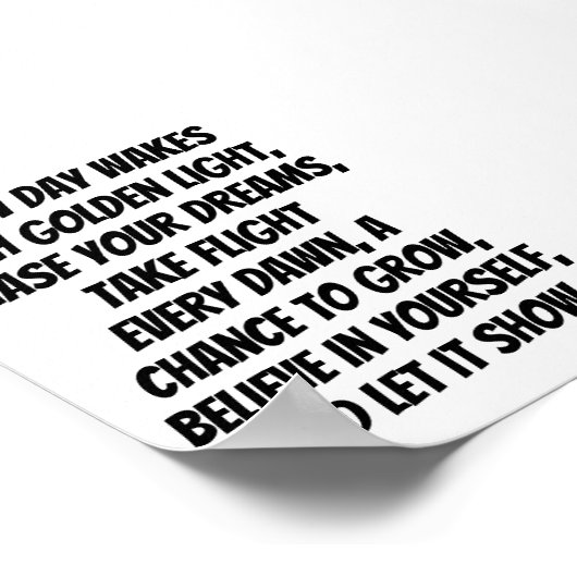 Rise and Shine Inspirerend minigedicht Poster (Hoek)