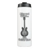 Rise and shine. it's gitar time. black and white thermosbeker (Voorkant)