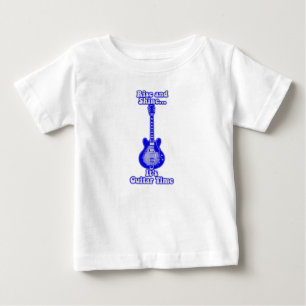 Rise and shine. it's gitar time.retro blue guitar