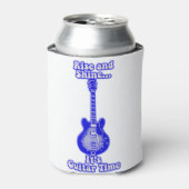 Rise and shine. it's gitar time.retro blue guitar blikjeskoeler (Blikje Voorkant)