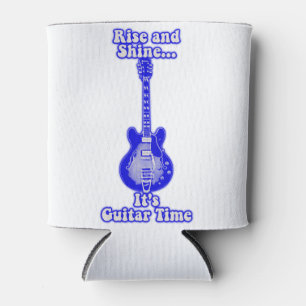 Rise and shine. it's gitar time.retro blue guitar blikjeskoeler