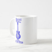 Rise and shine. it's gitar time.retro blue guitar koffiemok (Voorkant links)