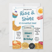 Rise and Shine Kinder Ontbijt Verjaardag Kaart (Voorkant)