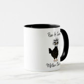 Rise and Shine Moeder Clucker Funny Chicken Humor Mok (Voorkant rechts)