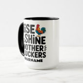 Rise and Shine Moeder Klokken - Grappige Ochtend  Mok (Voorkant links)