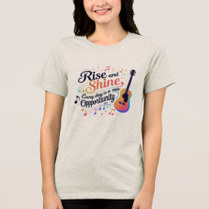 Rise and Shine muziek T-shirt – Kleur je dag