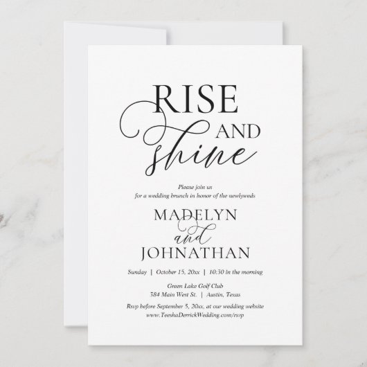 Rise and Shine, Post bruiloft Brunch Celebration Kaart (Voorkant)