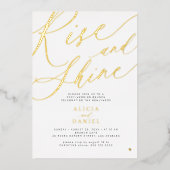 Rise and shine post bruiloft brunch party goud folie uitnodiging (Voorkant)