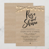 Rise and Shine, Post Bruiloft Brunch Viering Kaart (Voorkant / Achterkant)