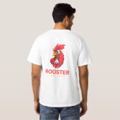 "Rise and Shine: RoosterLon print T-shirt" T-shirt (Achterkant volledig)