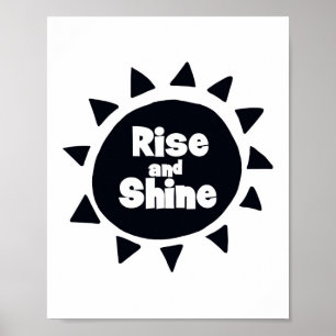 Rise and Shine Scandi slaapkamer kinderkamer Poster