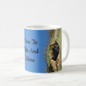 Rise and Shine Starling Saguaro Cactus Black Bird Koffiemok (Voorkant rechts)