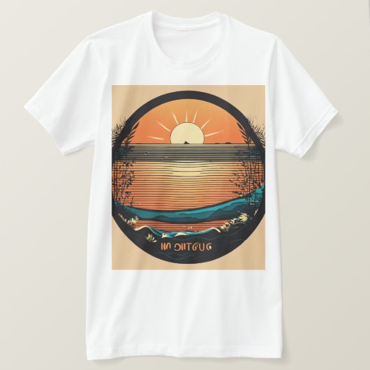"Rise and Shine: Sunrise Outliner Mannen" T-shirt (Design voorkant)