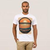 "Rise and Shine: Sunrise Outliner Mannen" T-shirt (Voorkant volledig)
