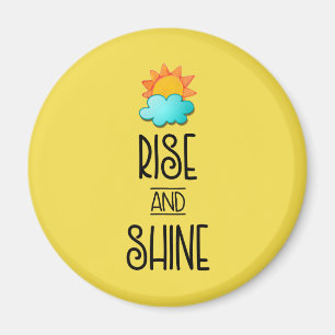 Rise and Shine Typografie Met Sunrise Magneet