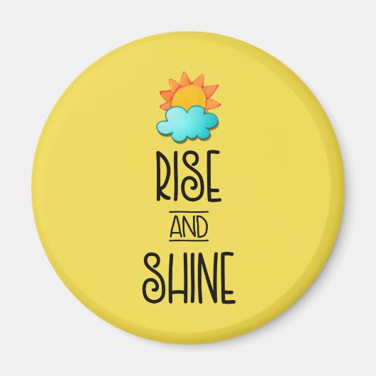 Rise and Shine Typografie Met Sunrise Magneet (Voorkant)
