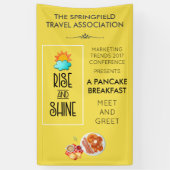 Rise and Shine Typography - Zonnewolk en pannenkoe Spandoek (Verticaal)