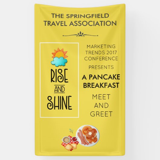 Rise and Shine Typography - Zonnewolk en pannenkoe Spandoek (Verticaal)