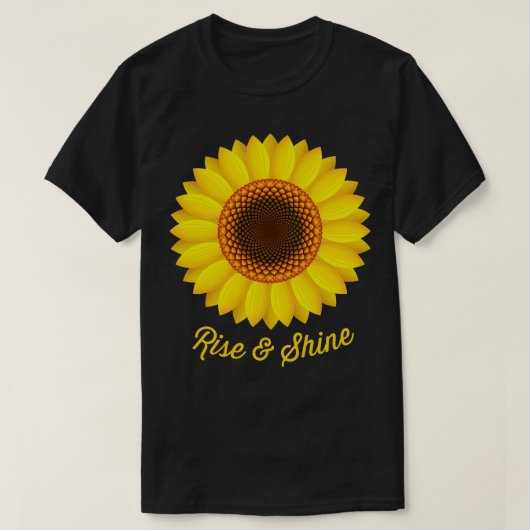 Rise and shine zonnebloem t-shirt (Design voorkant)