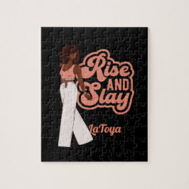 Rise and Slay Gepersonaliseerde Melanine Vrouw Legpuzzel