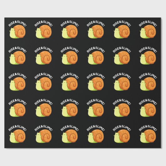 Rise and Slime Funny Snail Pun Dark BG Cadeaupapier (Vlak)