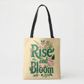 Rise & Bloom – Botanische Serif Canvas tas (Voorkant)