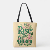 Rise & Bloom – Botanische Serif Canvas tas (Achterkant)