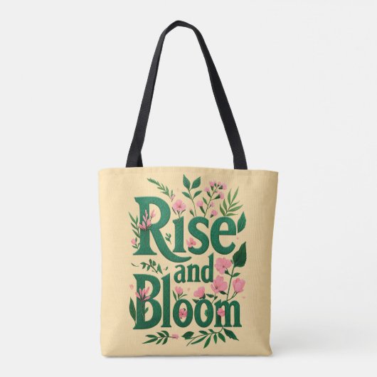Rise & Bloom – Botanische Serif Canvas tas (Achterkant)