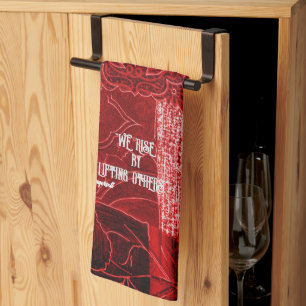 Rise by Lifting Others Keukenhanddoek Rode Patchwo