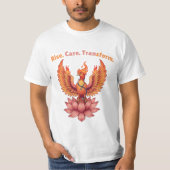 Rise, Care & Transform – Doctor Phoenix op Lotus | T-shirt (Voorkant)