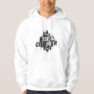 Rise & Conquer – Krachtig Zwart en Wit Geometrisch Hoodie