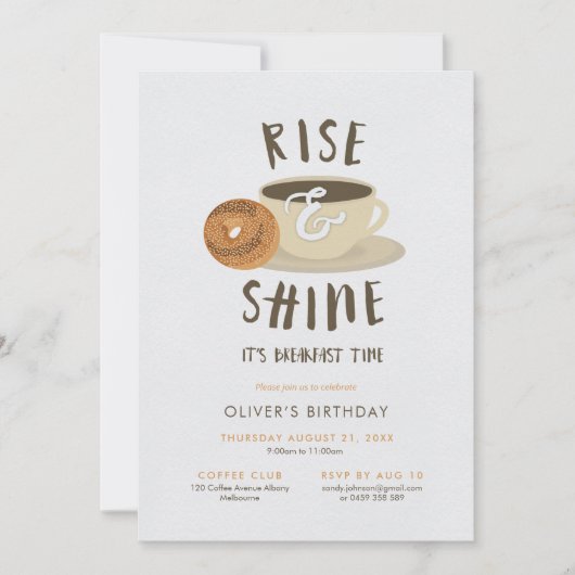 Rise en Shine Birthday Breakfast Kaart (Voorkant)