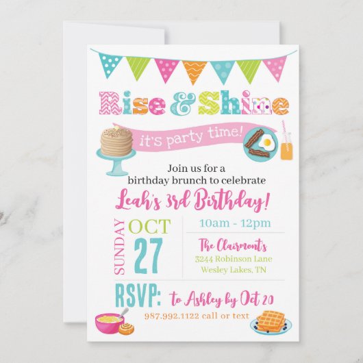 Rise en Shine Brunch Kaart (Voorkant)