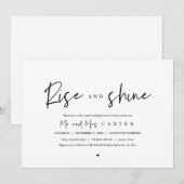 Rise en Shine, feest na bruiloft Kaart (Voorkant / Achterkant)