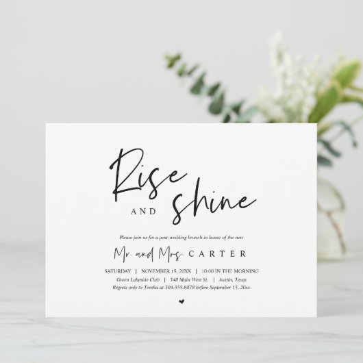 Rise en Shine, feest na bruiloft Kaart (Staand voorkant)