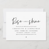 Rise en Shine, feest na bruiloft Kaart (Voorkant)