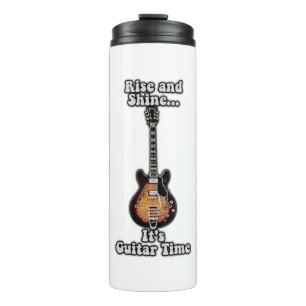 Rise en shine. Het is gitaartijd.  bruin Thermosbeker