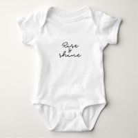 Rise en shine jersey baby bodysuit Black font