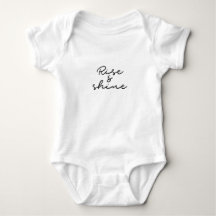 Rise en shine jersey baby bodysuit Black font