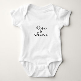 Rise en shine jersey baby bodysuit Black font