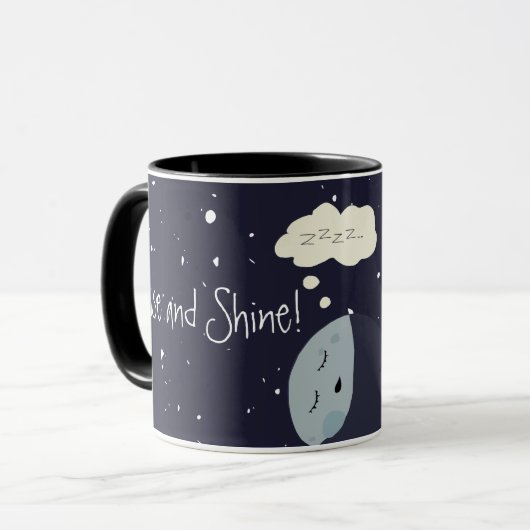 Rise en Shine. Mok (Voorkant links)