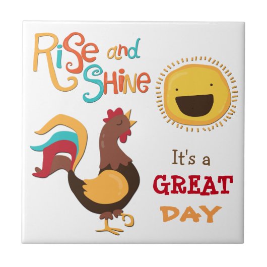 Rise en Shine Rooster Tegeltje (Voorkant)