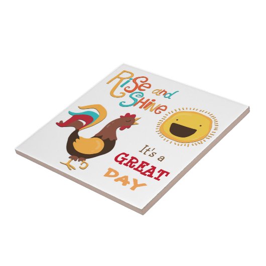 Rise en Shine Rooster Tegeltje (Zijkant)