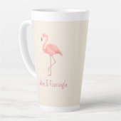 Rise & Flamingle Flamingo – Zacht beige tropisch Latte Mok (Linkerhoek)
