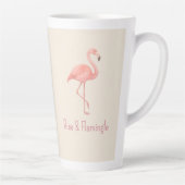 Rise & Flamingle Flamingo – Zacht beige tropisch Latte Mok (Rechts)
