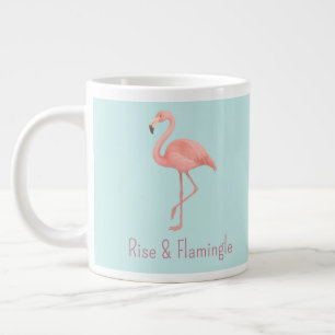 Rise & Flamingle Pink Flamingo – Lichtblauw Grote Koffiekop
